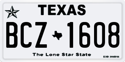 TX license plate BCZ1608