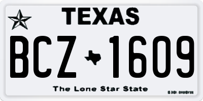 TX license plate BCZ1609