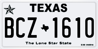 TX license plate BCZ1610