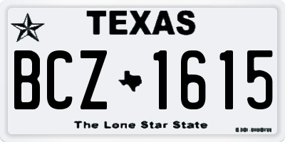TX license plate BCZ1615