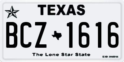 TX license plate BCZ1616