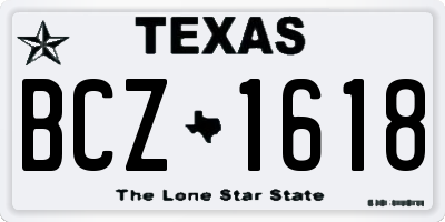 TX license plate BCZ1618
