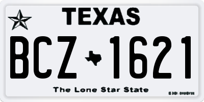 TX license plate BCZ1621