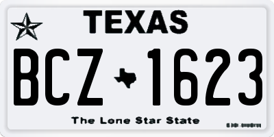 TX license plate BCZ1623