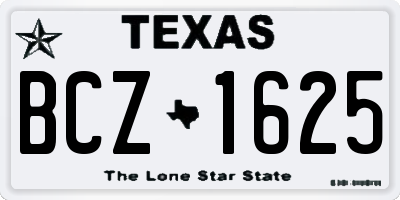 TX license plate BCZ1625