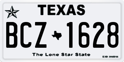 TX license plate BCZ1628