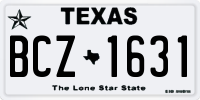 TX license plate BCZ1631