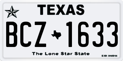 TX license plate BCZ1633
