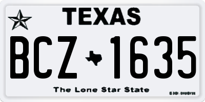 TX license plate BCZ1635