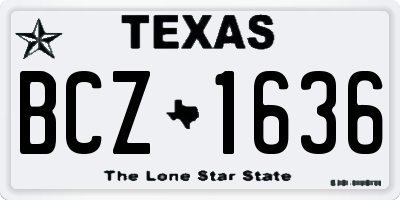 TX license plate BCZ1636