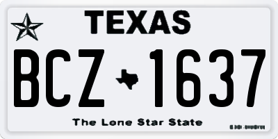 TX license plate BCZ1637