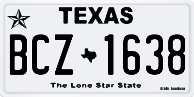 TX license plate BCZ1638