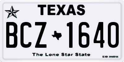 TX license plate BCZ1640