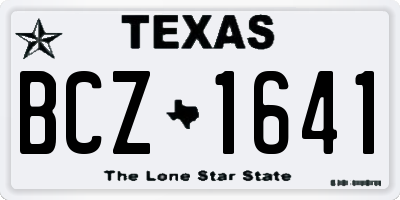 TX license plate BCZ1641