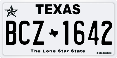 TX license plate BCZ1642