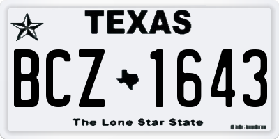 TX license plate BCZ1643