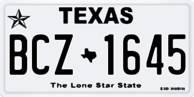 TX license plate BCZ1645