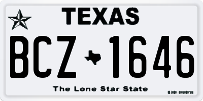 TX license plate BCZ1646