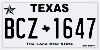 TX license plate BCZ1647