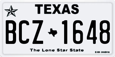 TX license plate BCZ1648