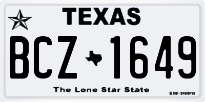TX license plate BCZ1649
