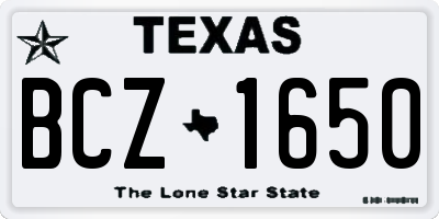 TX license plate BCZ1650