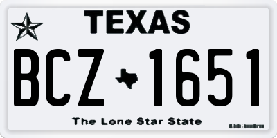 TX license plate BCZ1651