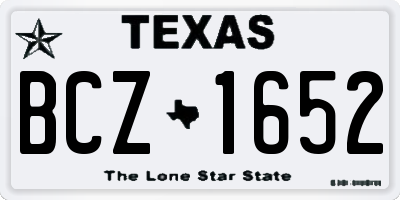 TX license plate BCZ1652