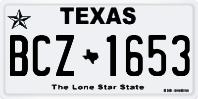 TX license plate BCZ1653
