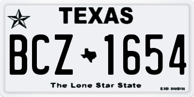 TX license plate BCZ1654