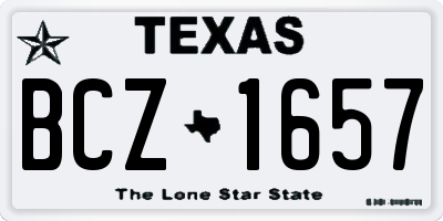 TX license plate BCZ1657