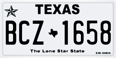 TX license plate BCZ1658