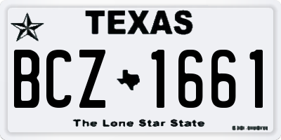 TX license plate BCZ1661