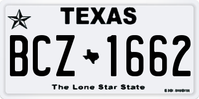 TX license plate BCZ1662