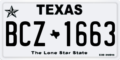 TX license plate BCZ1663
