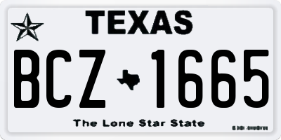 TX license plate BCZ1665