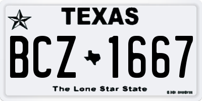 TX license plate BCZ1667