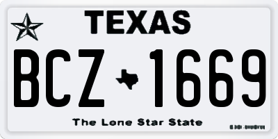 TX license plate BCZ1669