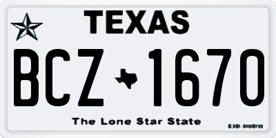 TX license plate BCZ1670