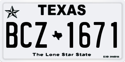 TX license plate BCZ1671