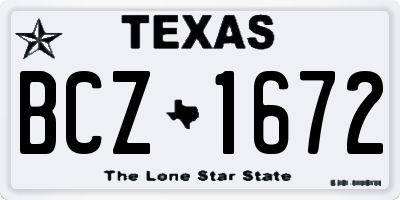 TX license plate BCZ1672