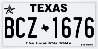 TX license plate BCZ1676