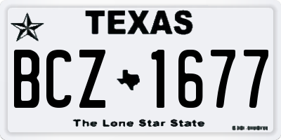 TX license plate BCZ1677