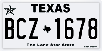 TX license plate BCZ1678