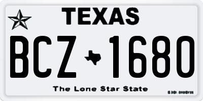 TX license plate BCZ1680