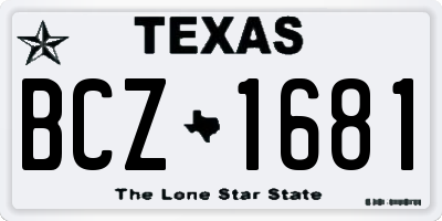 TX license plate BCZ1681
