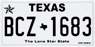 TX license plate BCZ1683