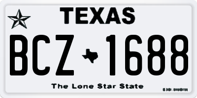 TX license plate BCZ1688