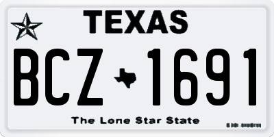 TX license plate BCZ1691