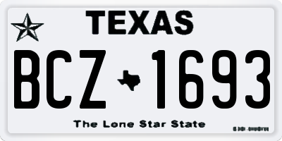 TX license plate BCZ1693